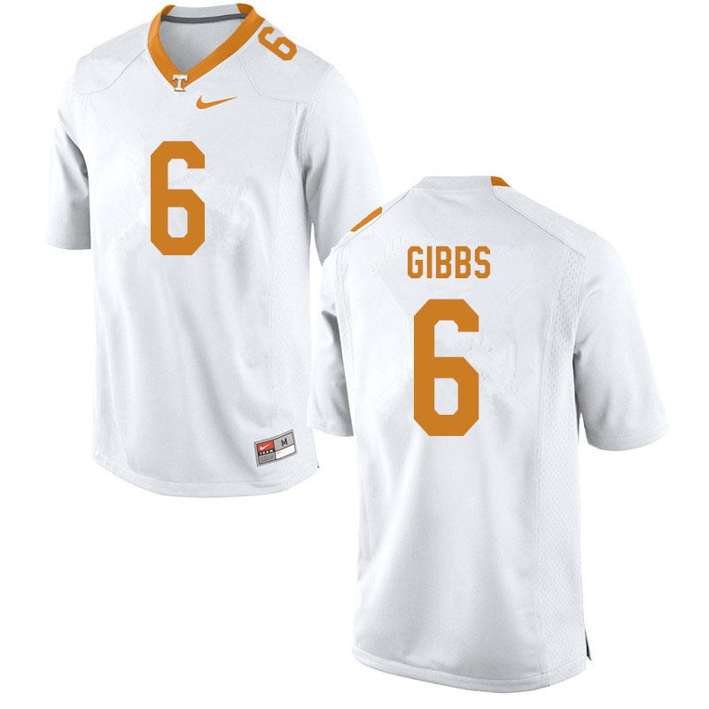 Men #6 Deangelo Gibbs Tennessee Volunteers College Football Jerseys Sale-White